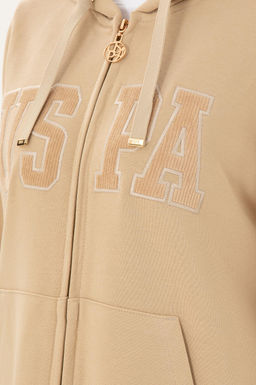 Женская толстовка с капюшоном песочного цвета - U.s. polo assn фото 7