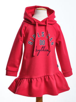 Платье с капюшоном для малышей UD 6718 красный - Mini maxi фото 3