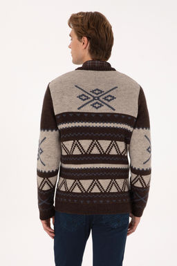 Erkek Comfort Fit Bisiklet Yaka Kahverengi Kazak - U.s. polo assn фото 5