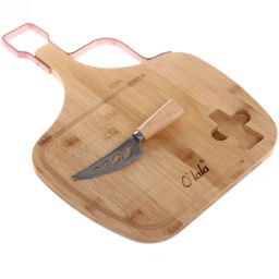 Доска разделочная "Olala" 39*28.5*1,5см в наборе с ножом для сыра