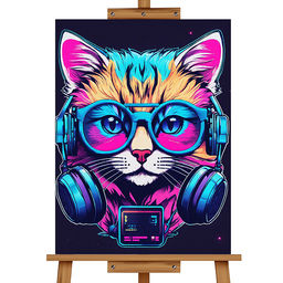 Мозаика алмазная "Кот в наушниках" 40*50см.