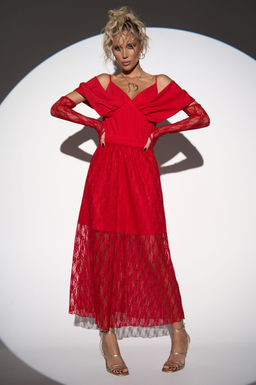 Кружевная юбка Пэрис (красный) - Эльза фото 7