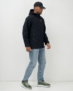 Ветровка спортивная мужская с капюшоном softshell черного цвета 9563Ch - Mtforce фото 4