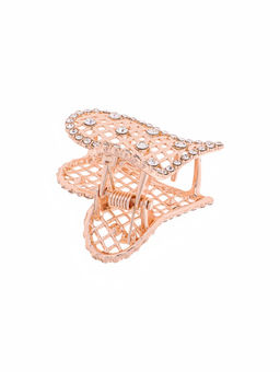 Цена за 6 шт. Крабик для волос «Элери», сердце, 4 см, золото