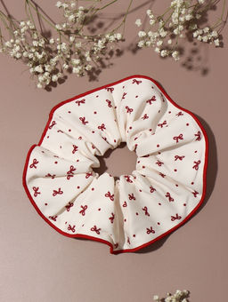 Цена за 3 шт. Резинка для волос "Орбита гранд" бантики, 15 см, молочно-красный