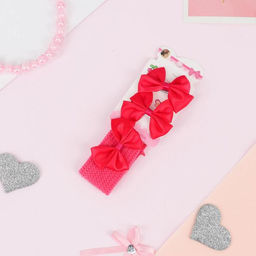 Цена за 6 шт. Набор для волос «Лада», повязка, 2 зажима, классика глянец, малиновый