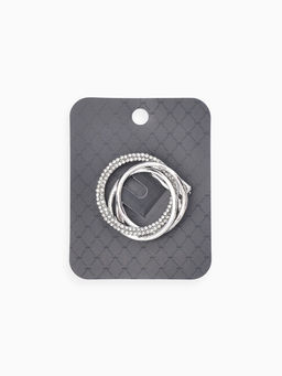 Зажим для платка "Узоры" круг, цвет белый в серебре