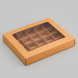 Коробка для 20 конфет, крафт, 17.7×22×3.5 см