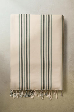 STRIPED COTTON WRAP BEACH TOWEL - Zara фото 6