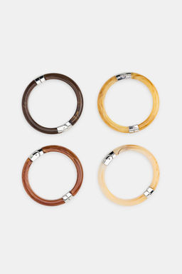 PACK 4 PULSERAS R?GIDAS / Marr?n - Zara фото 3