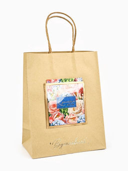 Цена за 2 шт. Пакет крафтовый с открыткой Красота, MS 18?10?23 см