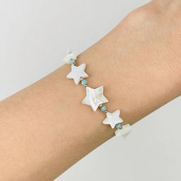 Браслет регулируемый из Перламутра и Кварца