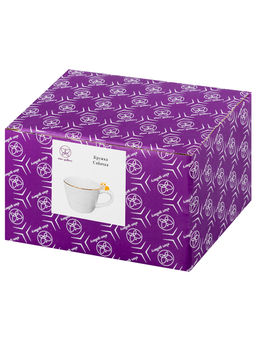 Кружка 300 мл 14*10*7,5 см "Собачка" белый с золотом, фарфор