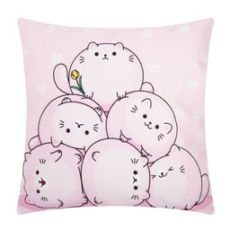Наволочка декоративная Этель Котики 40х40 см, 100% п/э, велюр