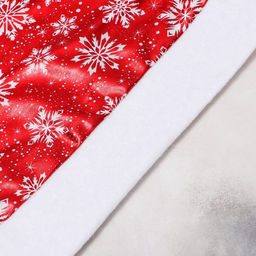 Цена за 6 шт. Колпак новогодний «Белые снежинки» 28×40 см, красный