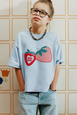 CAMISETA PARCHE TOMATES / Azul claro - Zara фото 5