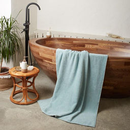 Полотенце махровое Этель Organic Mint 100х150 см, 100% хл, 420гр/м2  фото 6