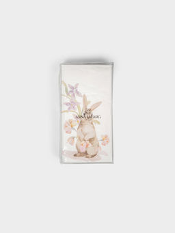 Салфетки бумажные, 33х33 см, 20 шт, прямоугольные, белые, Кролик в цветах, Flower Rabbit - Anna lafarg фото 5