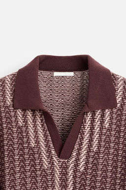 CONTRAST TEXTURED KNIT POLO SHIRT - Zara фото 10