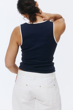 Camiseta sin mangas en algod?n acanalado - H&m фото 6