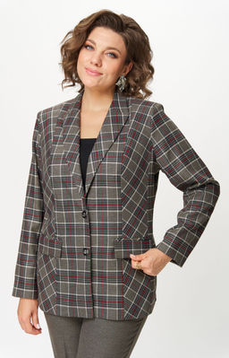 Костюм БелЭльСтиль 412/609 клетка красно-коричневая фото 5