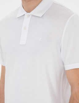 Beyaz Slim Fit K_vr_lmaz Polo Yaka Basic Ti__rt