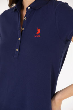 U. S. Polo Assn Женское темно-синее трикотажное платье с воротником-поло - U.s. polo assn фото 14