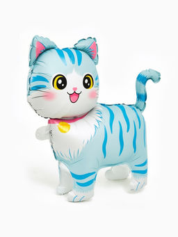 Цена за 5 шт. Воздушный шар фольгированный 22" «Голубая кошка», фигура под воздух