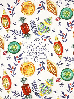 Набор упаковочной бумаги «Новогодняя», 4 листа, 70 × 100 см