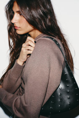 STUDDED SHOULDER BAG