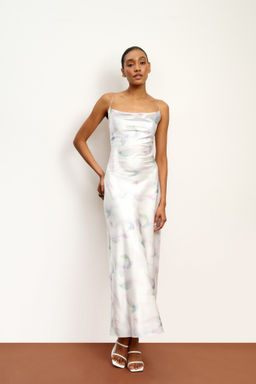 Платье комбинация с цветочным принтом