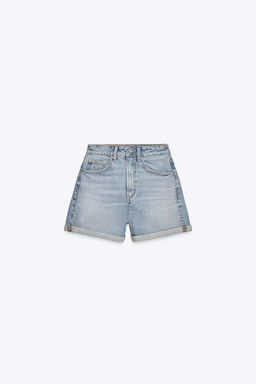 HIGH-WAIST MOM FIT TRF BERMUDA SHORTS - Zara фото 28