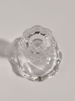 Цена за 2 шт. Стеклянный подсвечник на 1 свечу «Бутон на ножке», прозрачный, d=2.2 см, 7×7×11 см