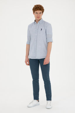 U. S. Polo Assn / Мужская темно-синяя рубашка с длинным рукавом - U.s. polo assn фото 11
