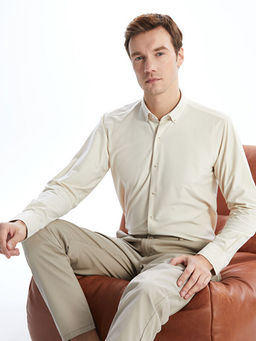 Slim Fit Uzun Kollu Kadife Erkek G?mlek