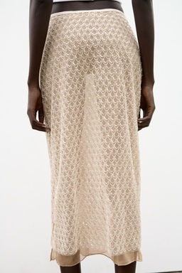 BEADED SEQUINNED MIDI SKIRT - Zara фото 10