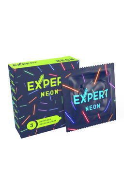 Презервативы EXPERT Neon, светящиеся, 3шт