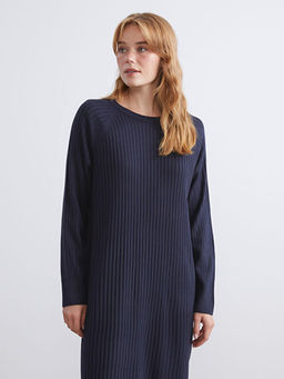 Bisiklet Yaka Triko Elbise