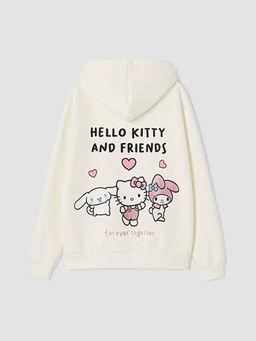 Kap??onlu Hello Kitty Bask?l? K?z ?ocuk Sweatshirt