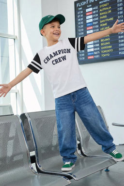 Beyaz Erkek Cocuk S?rt Bask?l? Orme T-Shirt TKDAW25TS00032 - Trendyolmilla фото 5