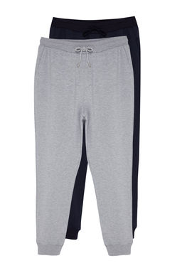 TRENDYOL MAN Gri-Siyah Regular/Normal Kesim Pacas? Lastikli Jogger 2li Paket Esofman Alt? TMNAW22EA0279 - Trendyolmilla фото 28