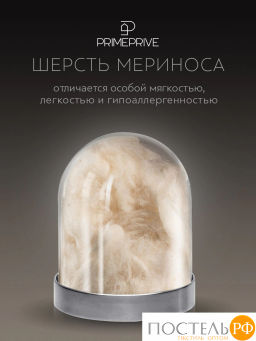 Подушка PRIME PRIVE MERINO хл.BIODYNAMIC COTTON/меринос.шерсть, 1000 г/м2, экрю  фото 3