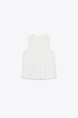 EMBROIDERED LADDER STITCH TOP - Zara фото 4