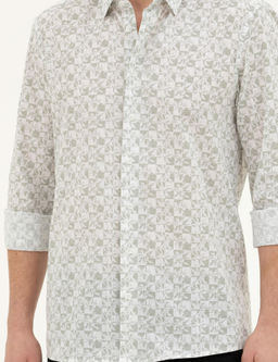 Рубашка Pierre Cardin Regular Fit зеленая с длинным рукавом