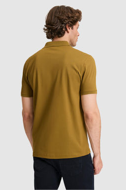 Erkek Ye_il Regular Fit Polo Yaka Basic Ti__rt