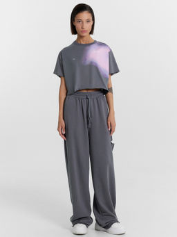 Комплект женский (футболка, брюки) серый с печатью сухой асфальт +печать 192542R - Mark formelle фото 2