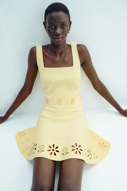 CUTWORK EMBROIDERY KNIT MINI SKIRT - Zara фото 2