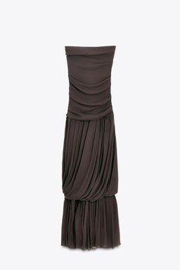 LIMITED EDITION DRAPED STRAPLESS LONG DRESS - Zara фото 12