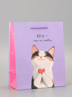 Цена за 2 шт. Пакет подарочный ламинированный «Любовь» 18×22.3×10 см