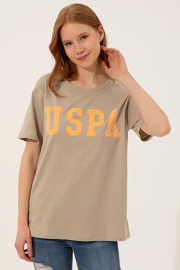 Женская футболка цвета хаки Неожиданная скидка в корзине